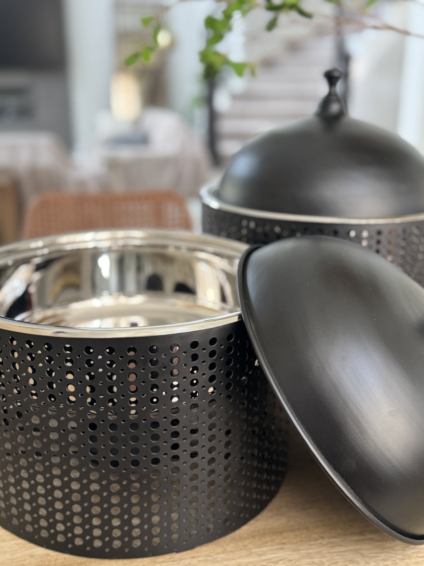 Black Chaffing Dishes - Set of 2
