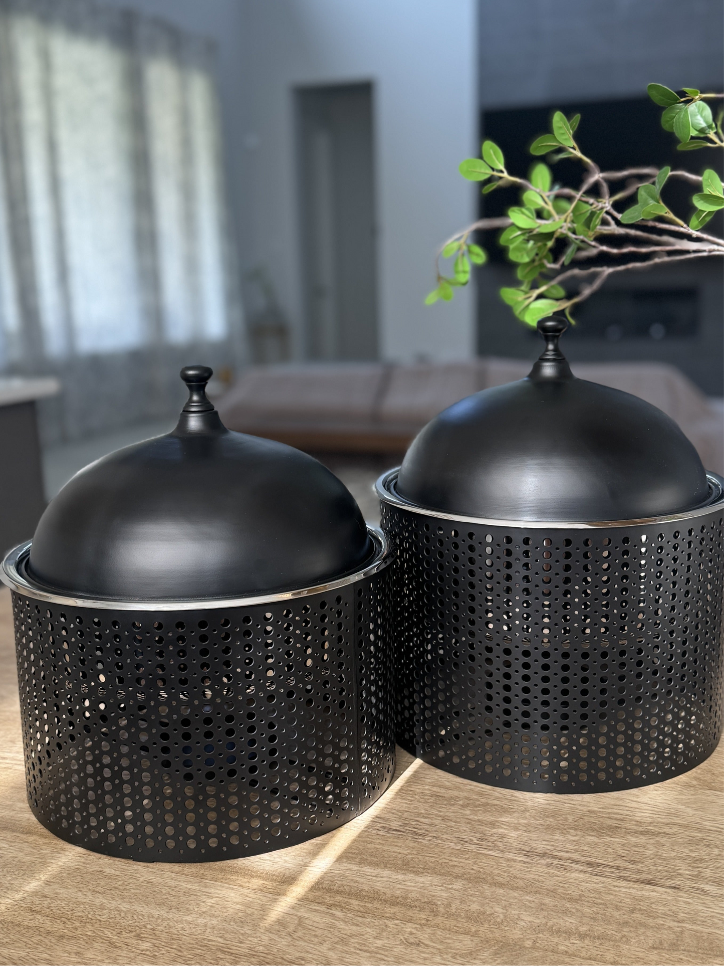 Black Chaffing Dishes - Set of 2