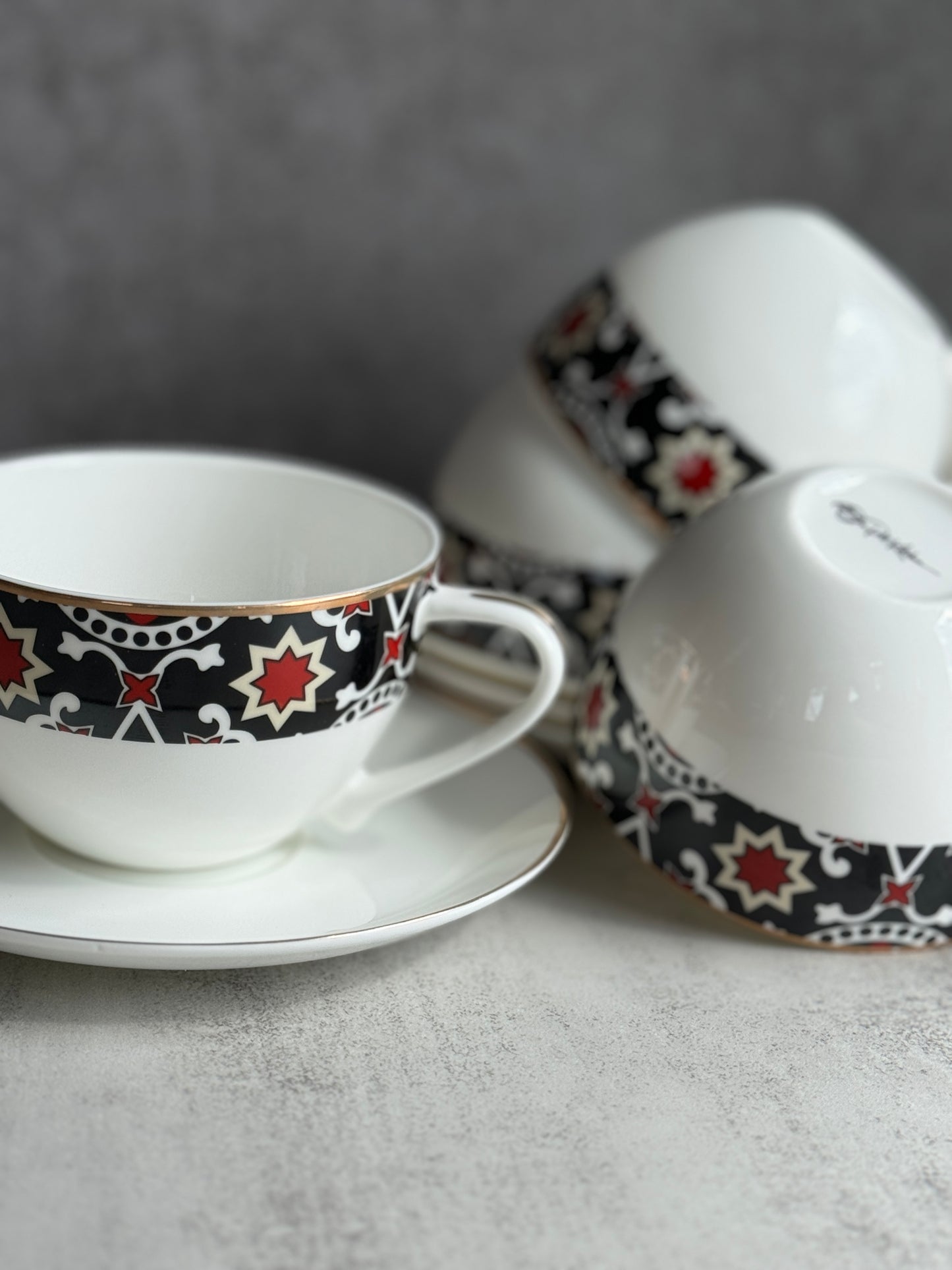 Ajrak Style Teacups