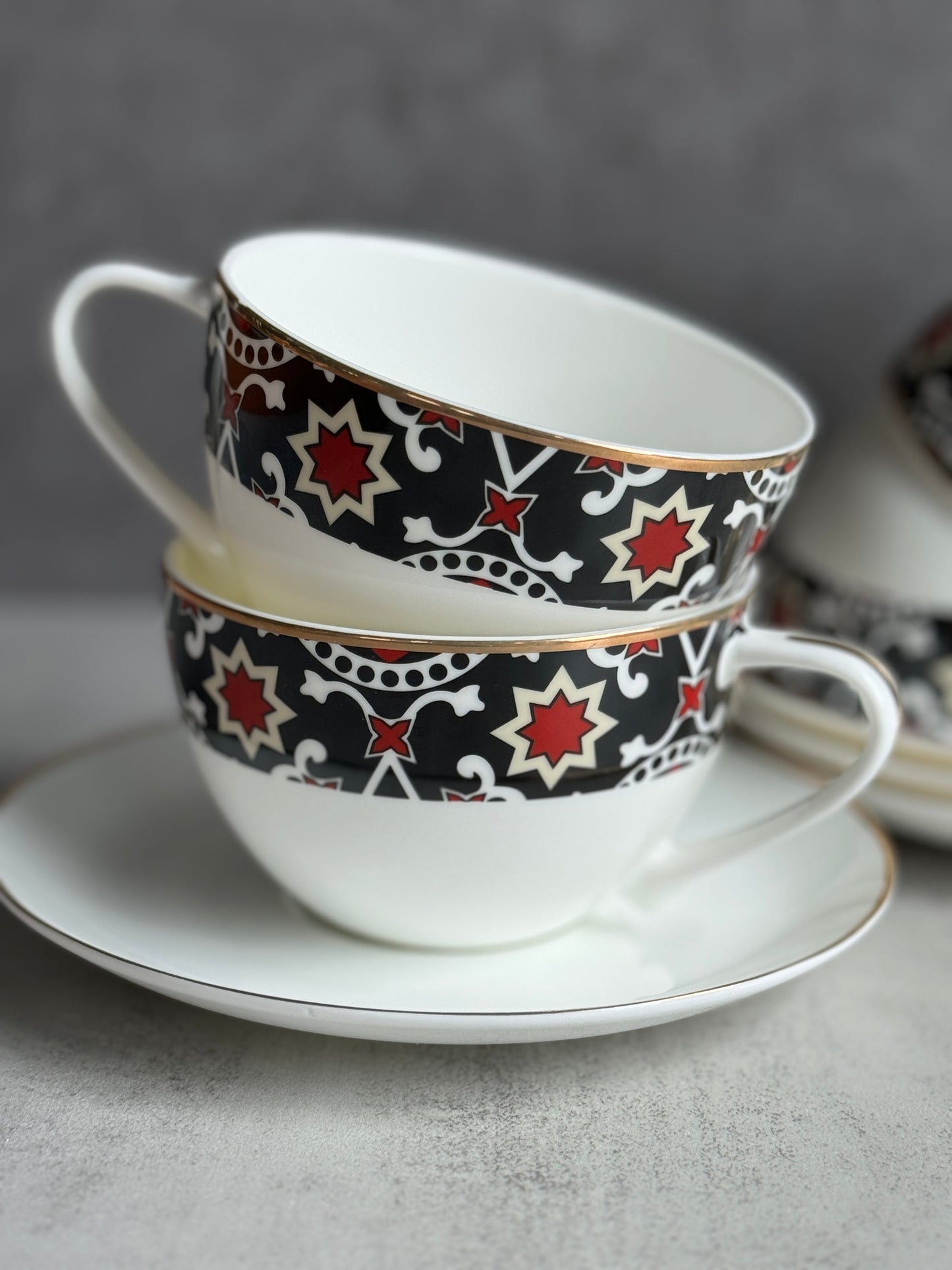 Ajrak Style Teacups