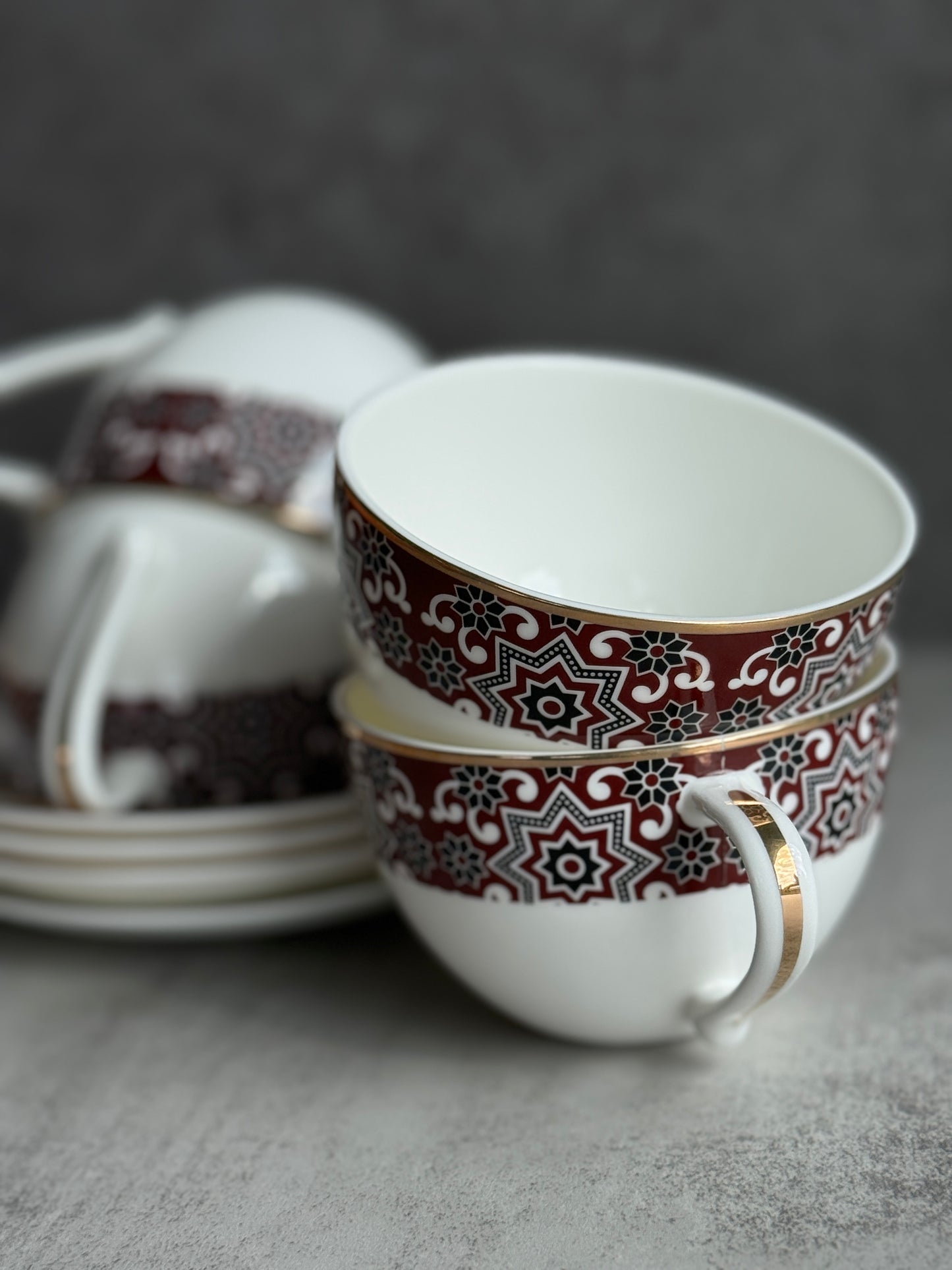 Ajrak Style Teacups