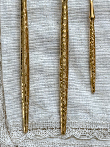 Hammered Gold 5-Piece Flatware Set