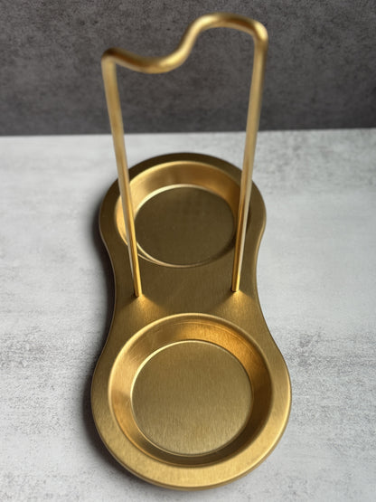 Gold Ladles with Spoon Rest
