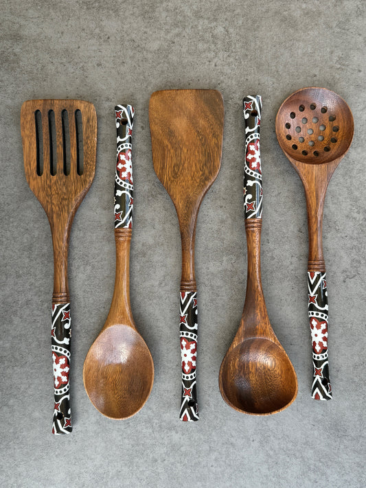 Wooden Cooking Utensils - Black